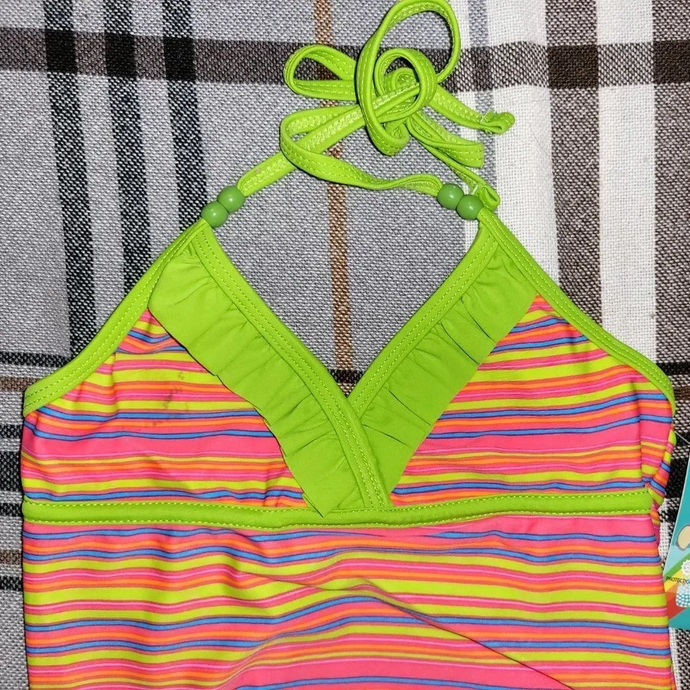 Girls Swim Suit, 1 Piece Bathing Halter Suit